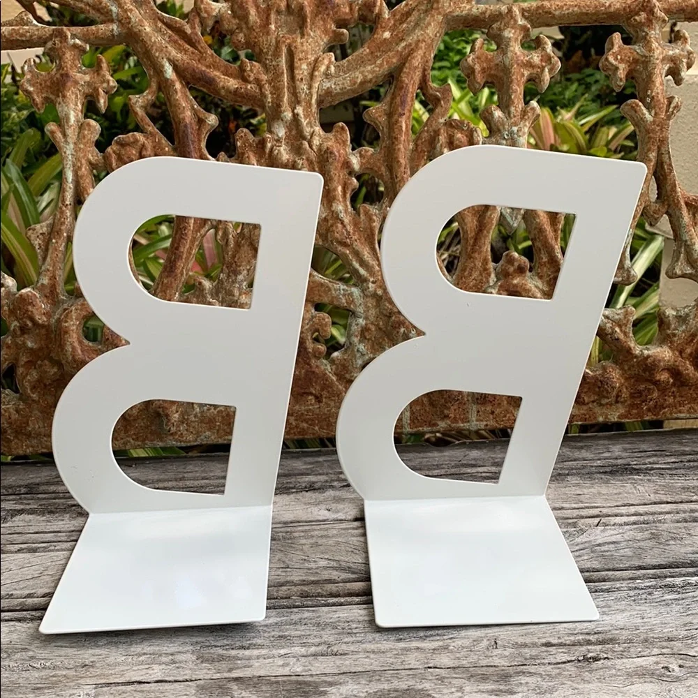 Vintage White Metal 90’s IKEA- “Billy” Bookends